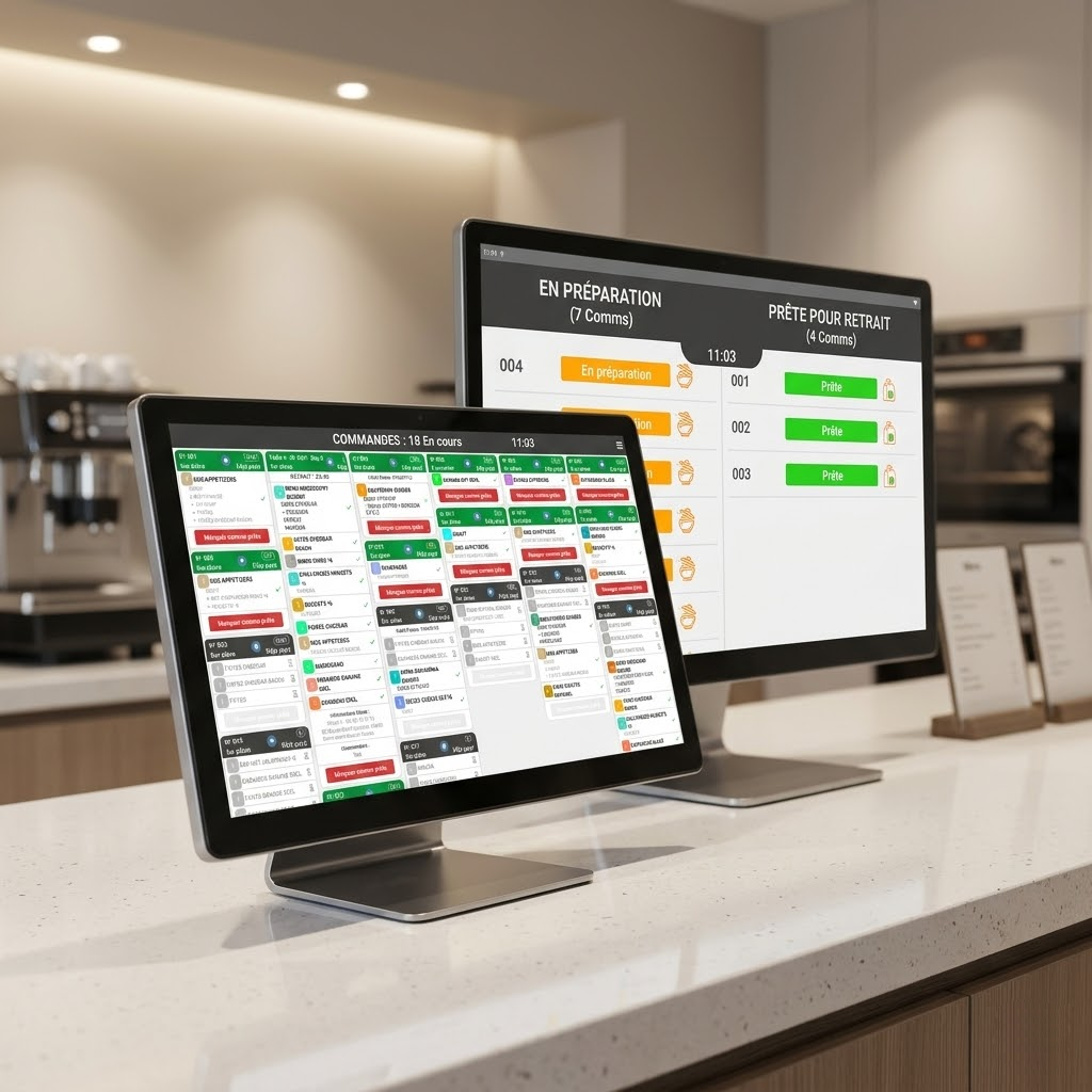 Écran d’appel client et Écran de cuisine